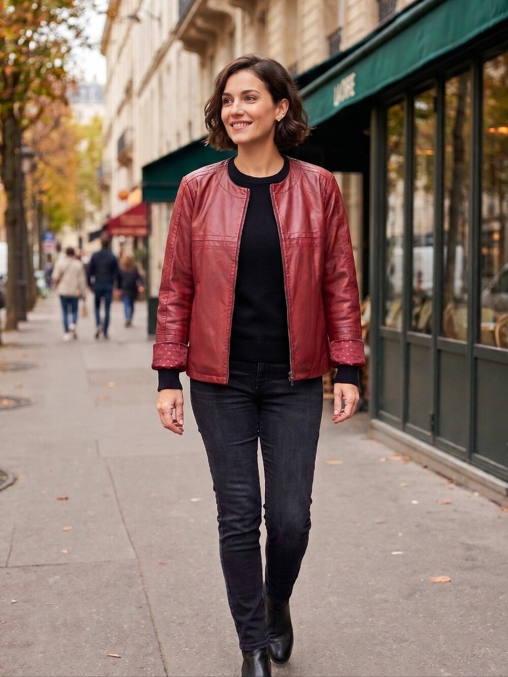 🔥 MANTEAU CUIR ROUGE WEEKEND MAX MARA – VESTE LUXE FEMME – COMME NEUF 🔥